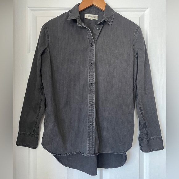 Madewell Denim Oversized Ex-Boyfriend Shirt in Lunar Wash Size XS - Picture 2 of 4